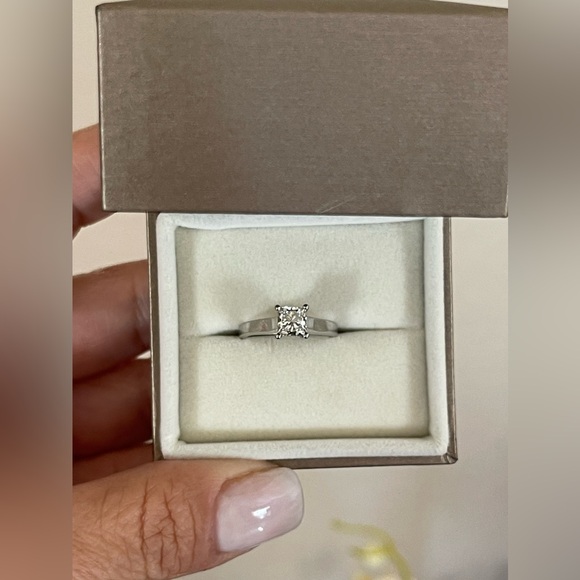 ❌SOLD❌ Custom Jeff Cooper 950 Palladium Princess Cut Diamond Engagement Ring - Picture 3 of 12